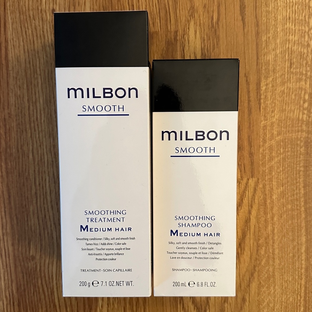 NEW Milbon Smooth Shampoo + Conditioner - Medium Hair Smoothing Treatment - NIB